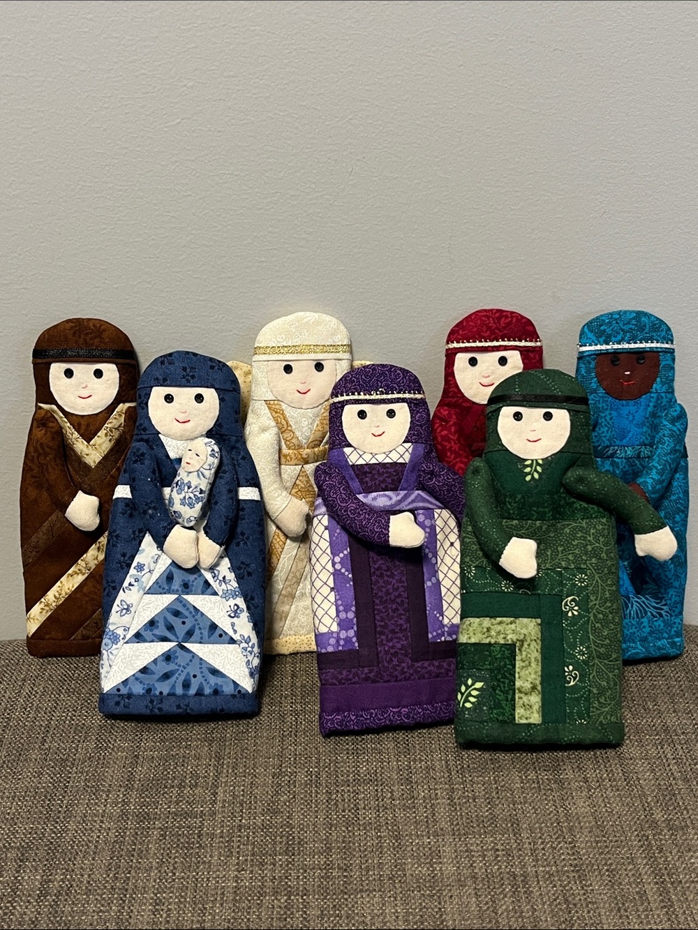 Handmade Fabric Nativity Doll Set - Multicolor
